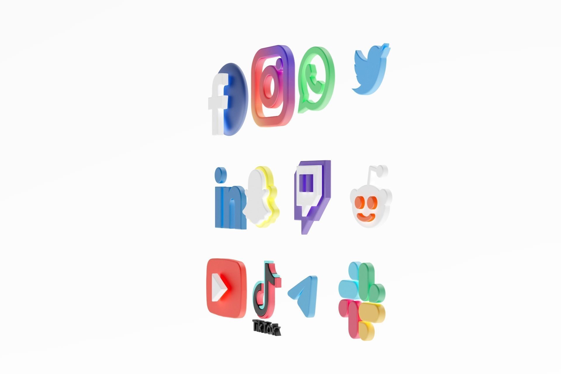 3D Social media icons 3D model_53