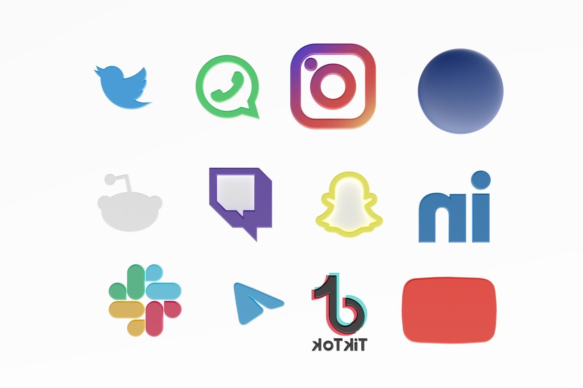 3D Social media icons 3D model_36