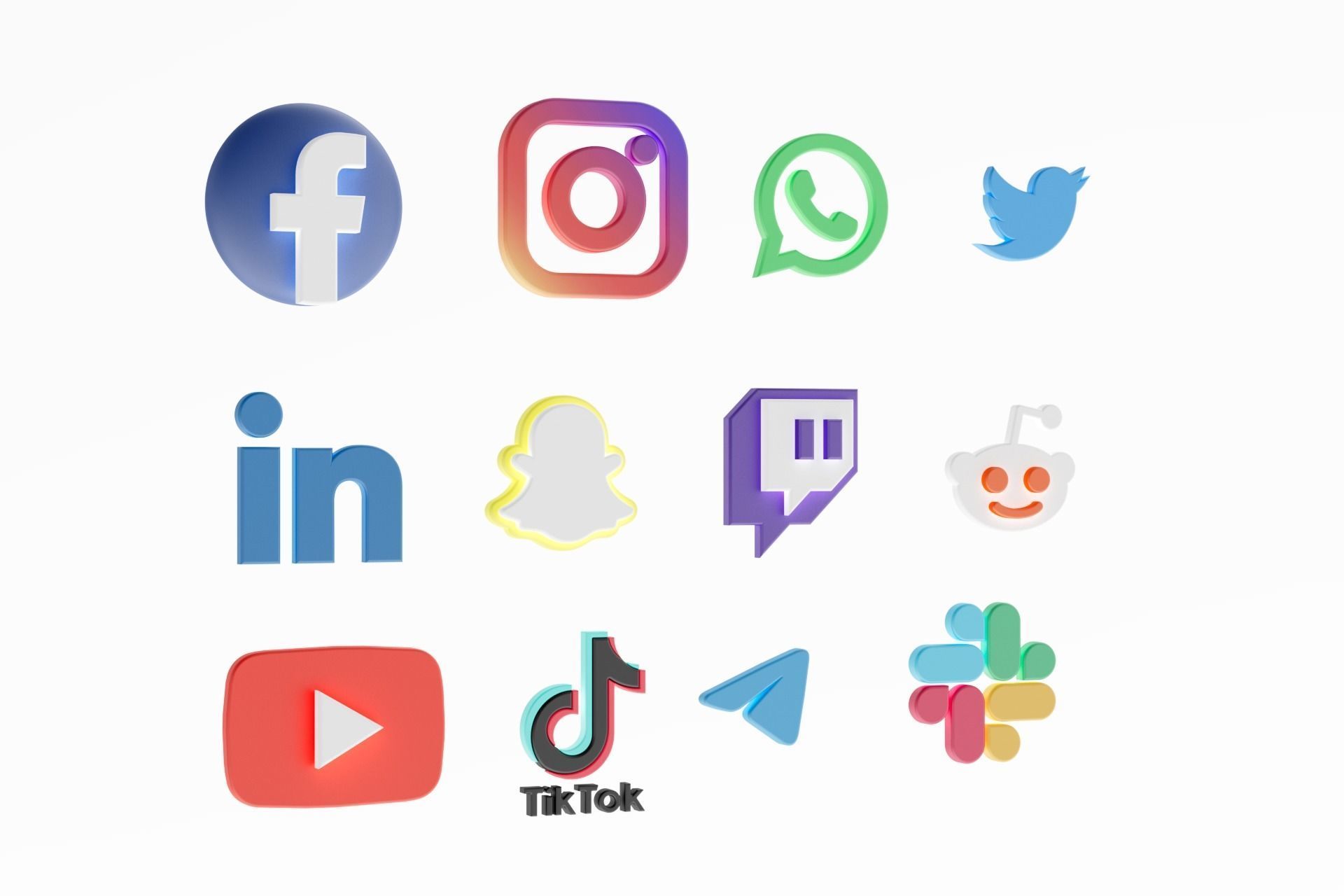 3D Social media icons 3D model_11