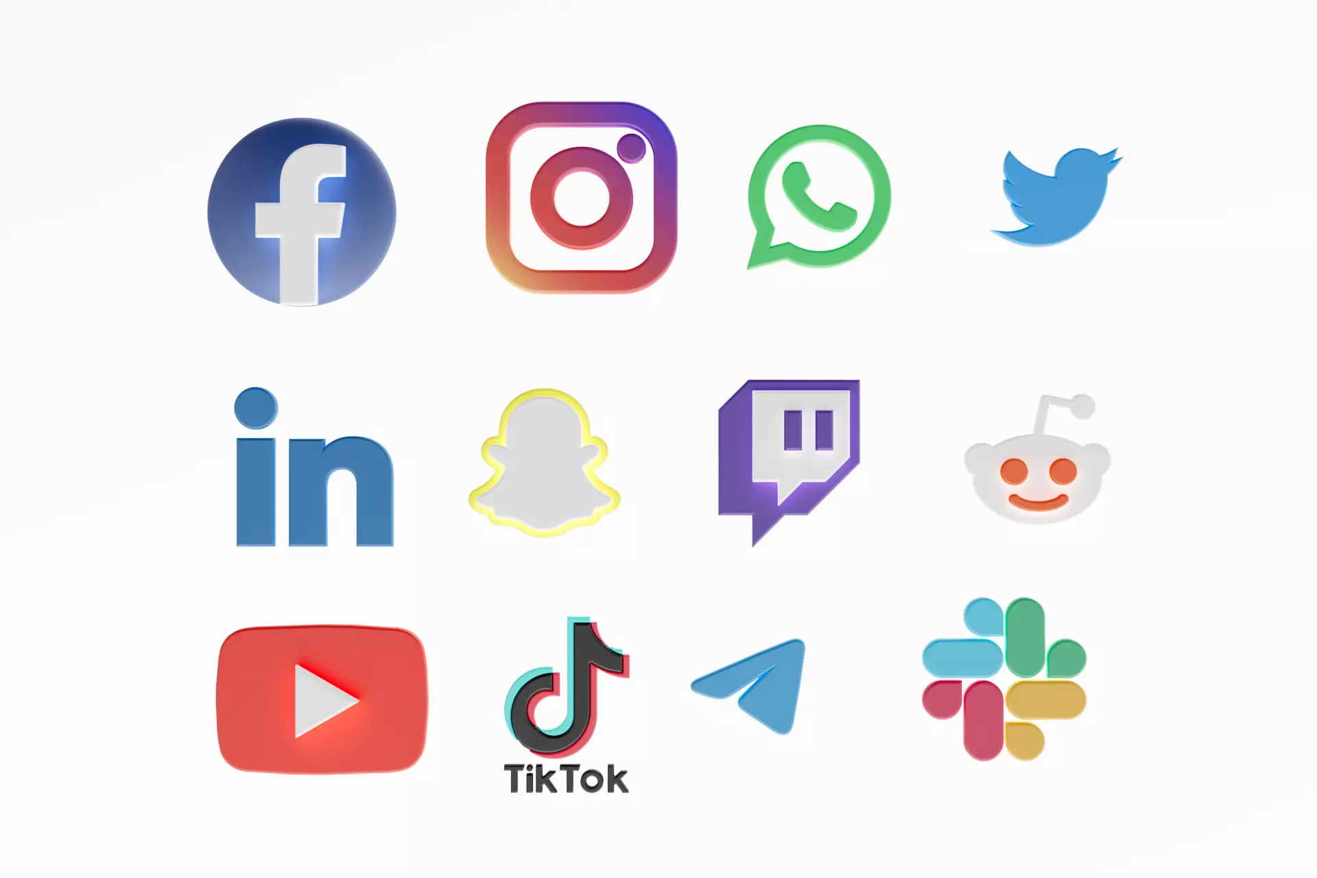 3D Social media icons 3D model_0