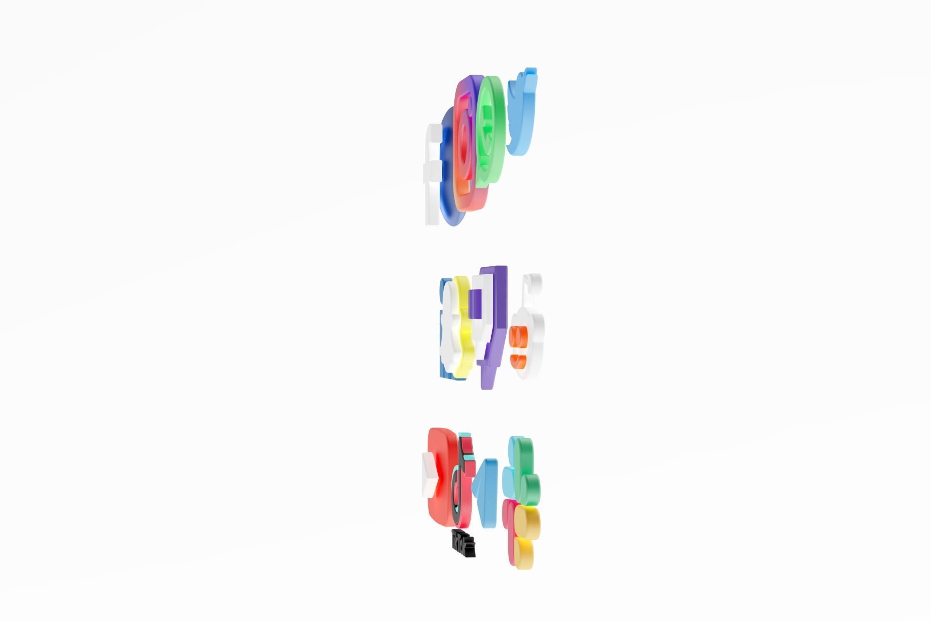 3D Social media icons 3D model_50