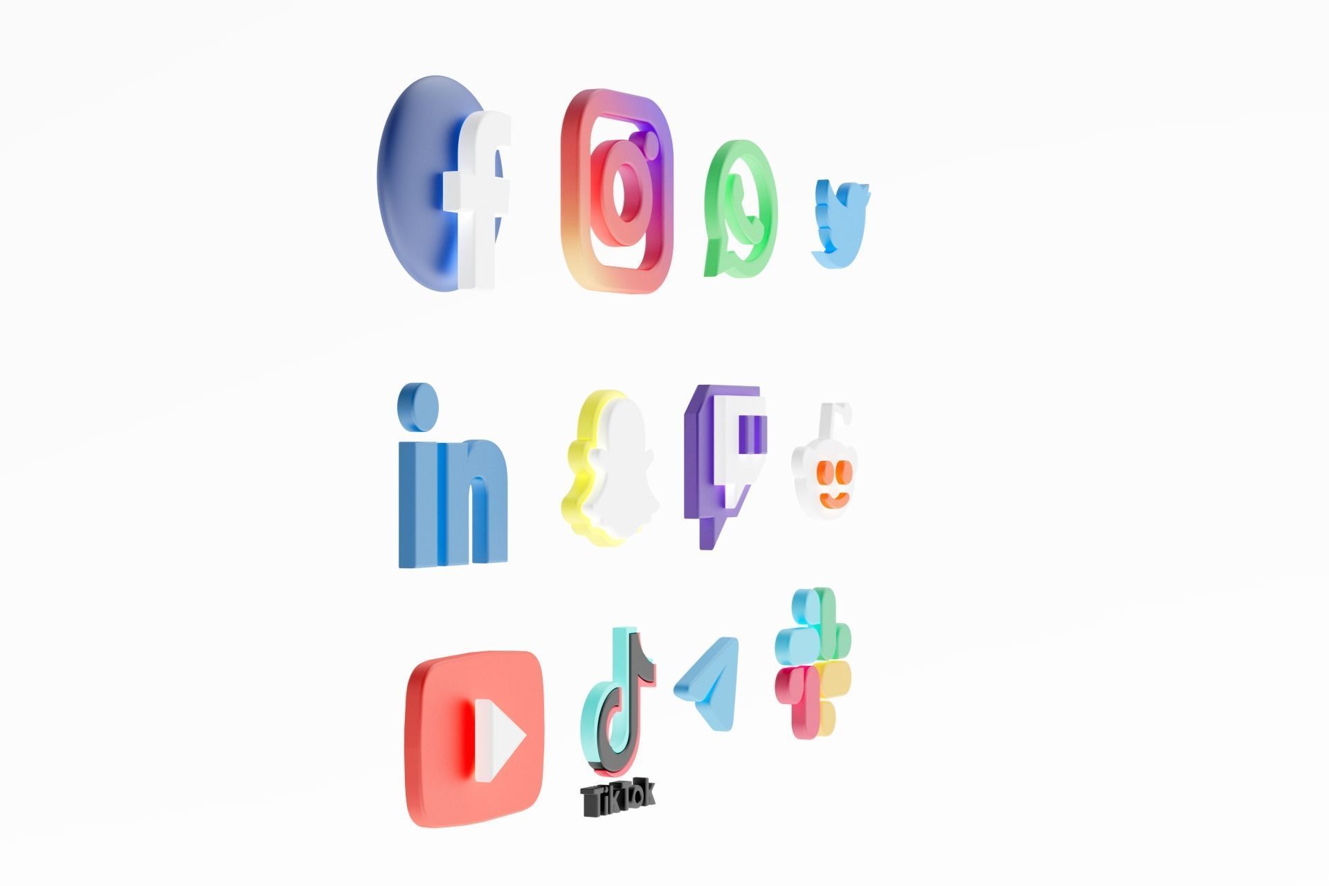 3D Social media icons 3D model_19