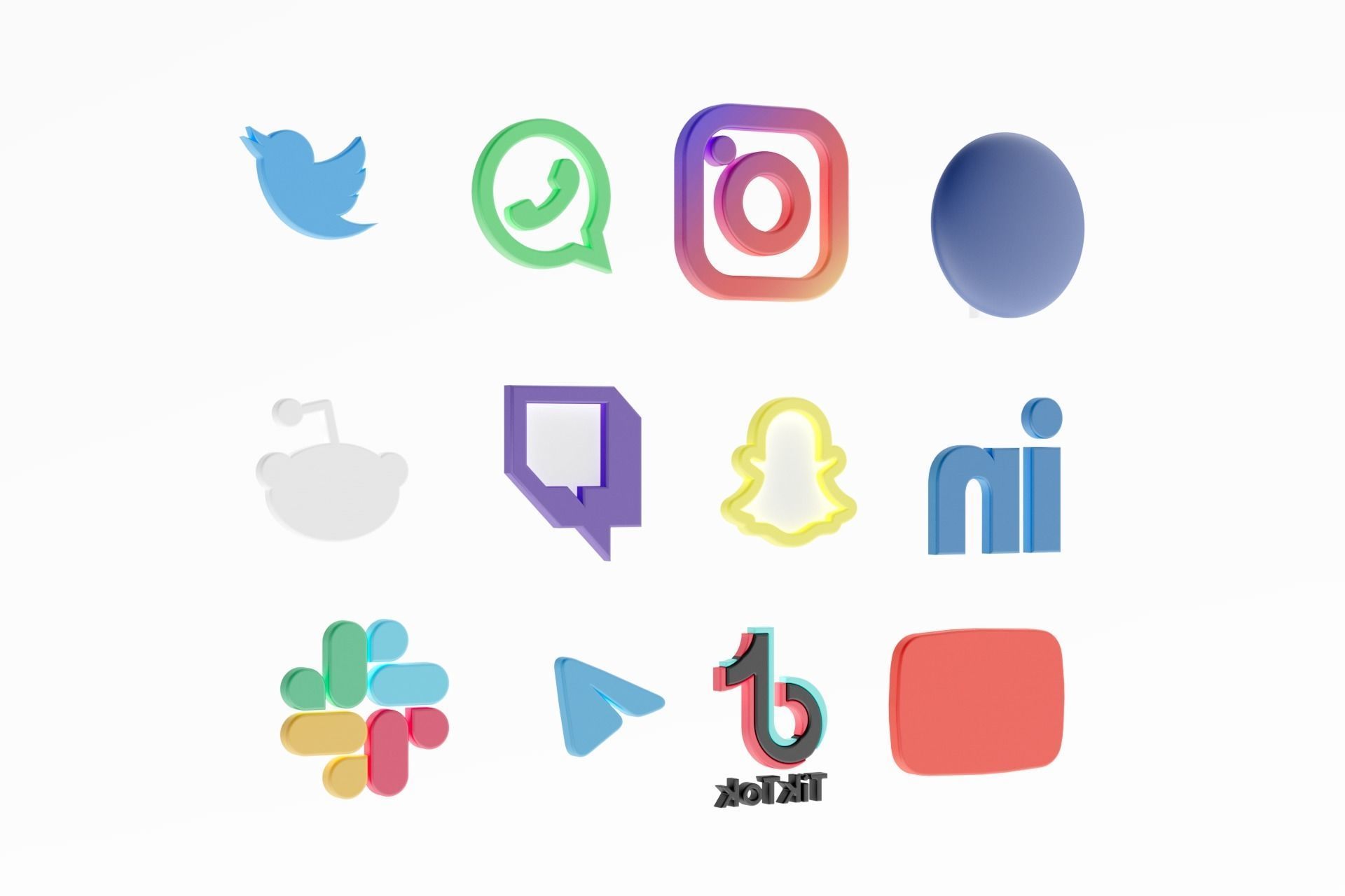 3D Social media icons 3D model_40