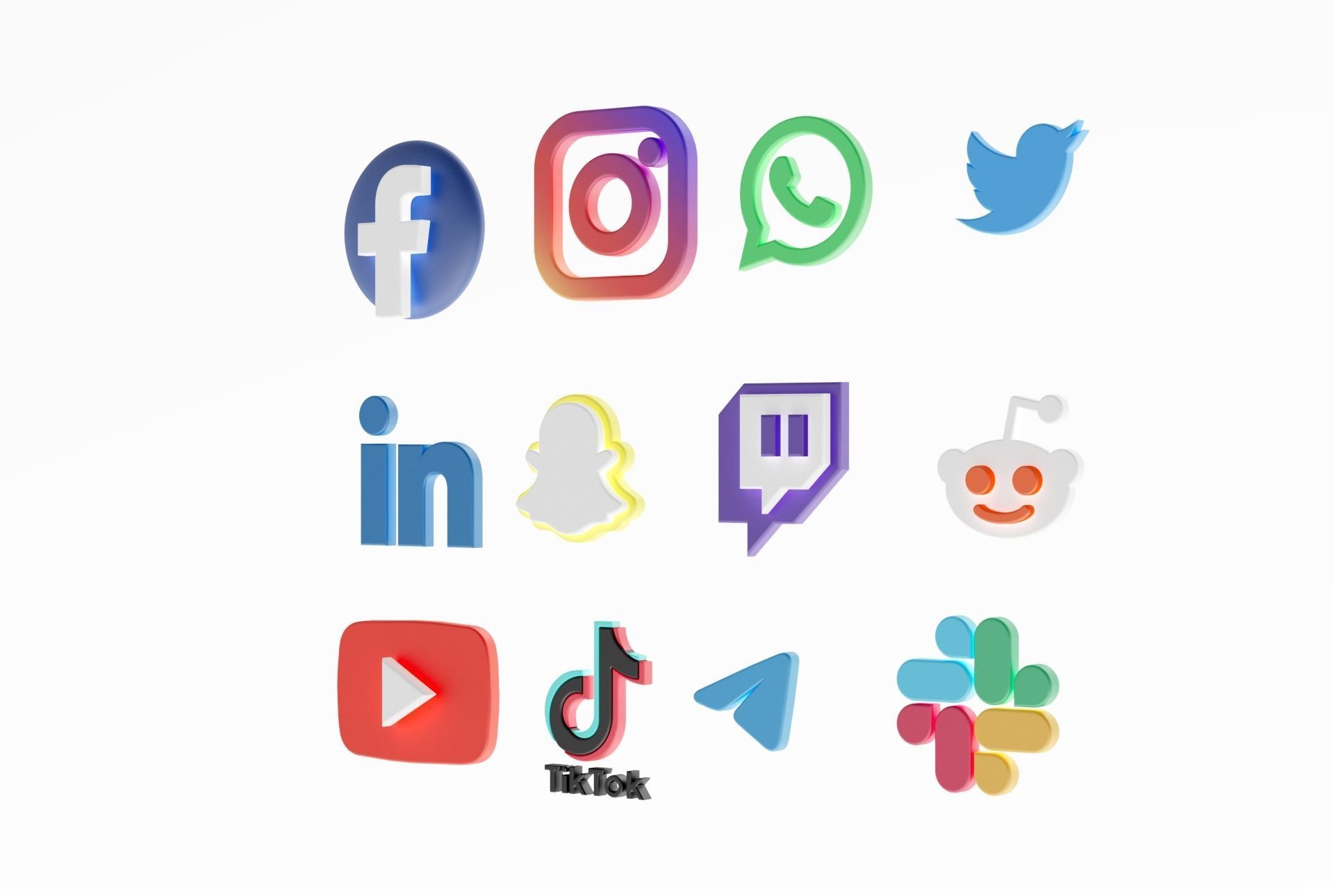 3D Social media icons 3D model_58
