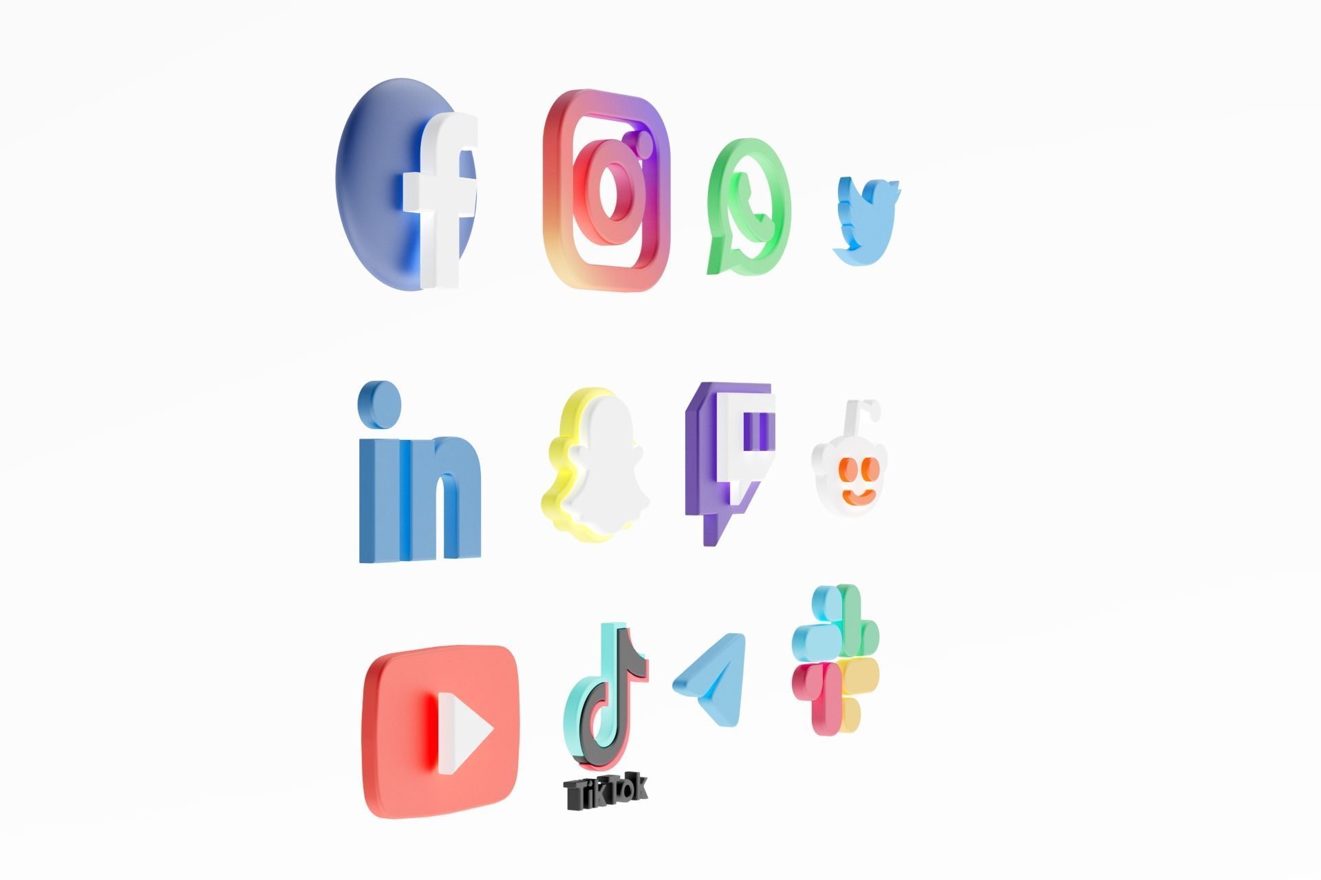 3D Social media icons 3D model_18