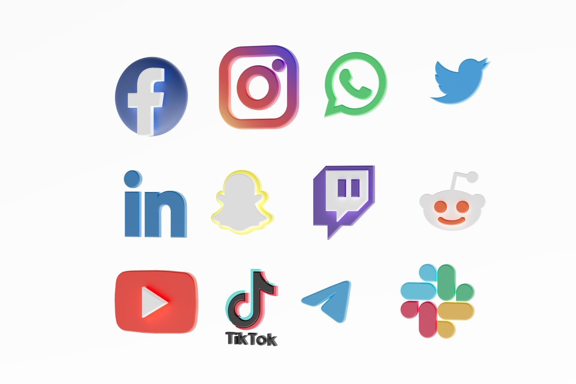 3D Social media icons 3D model_62