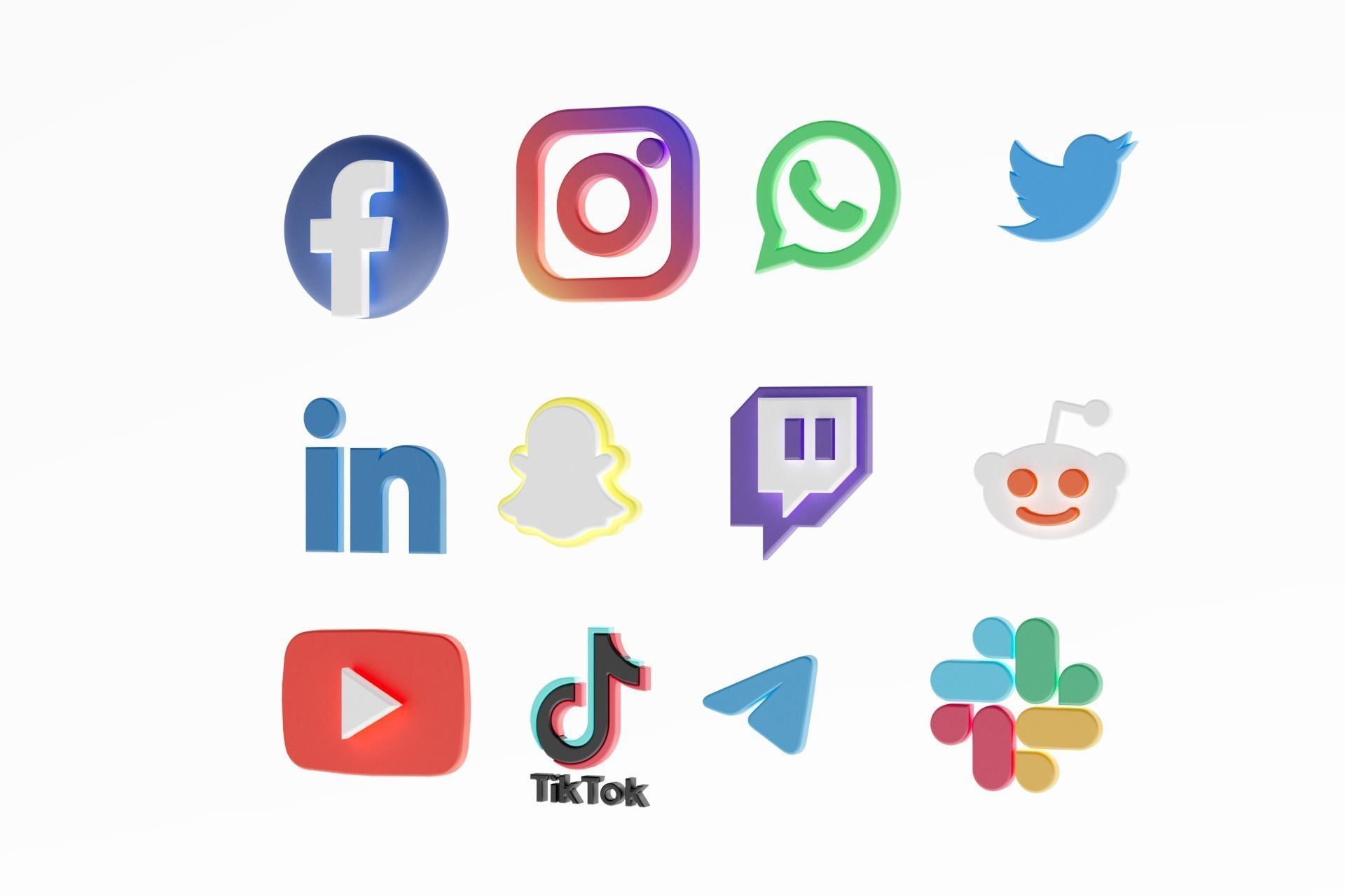 3D Social media icons 3D model_61