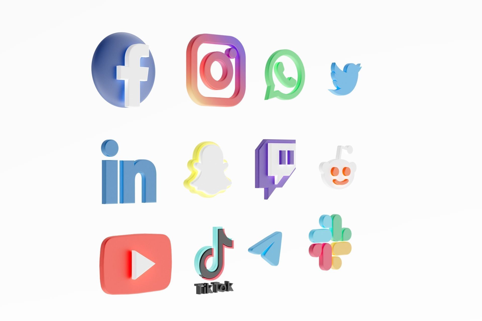 3D Social media icons 3D model_15