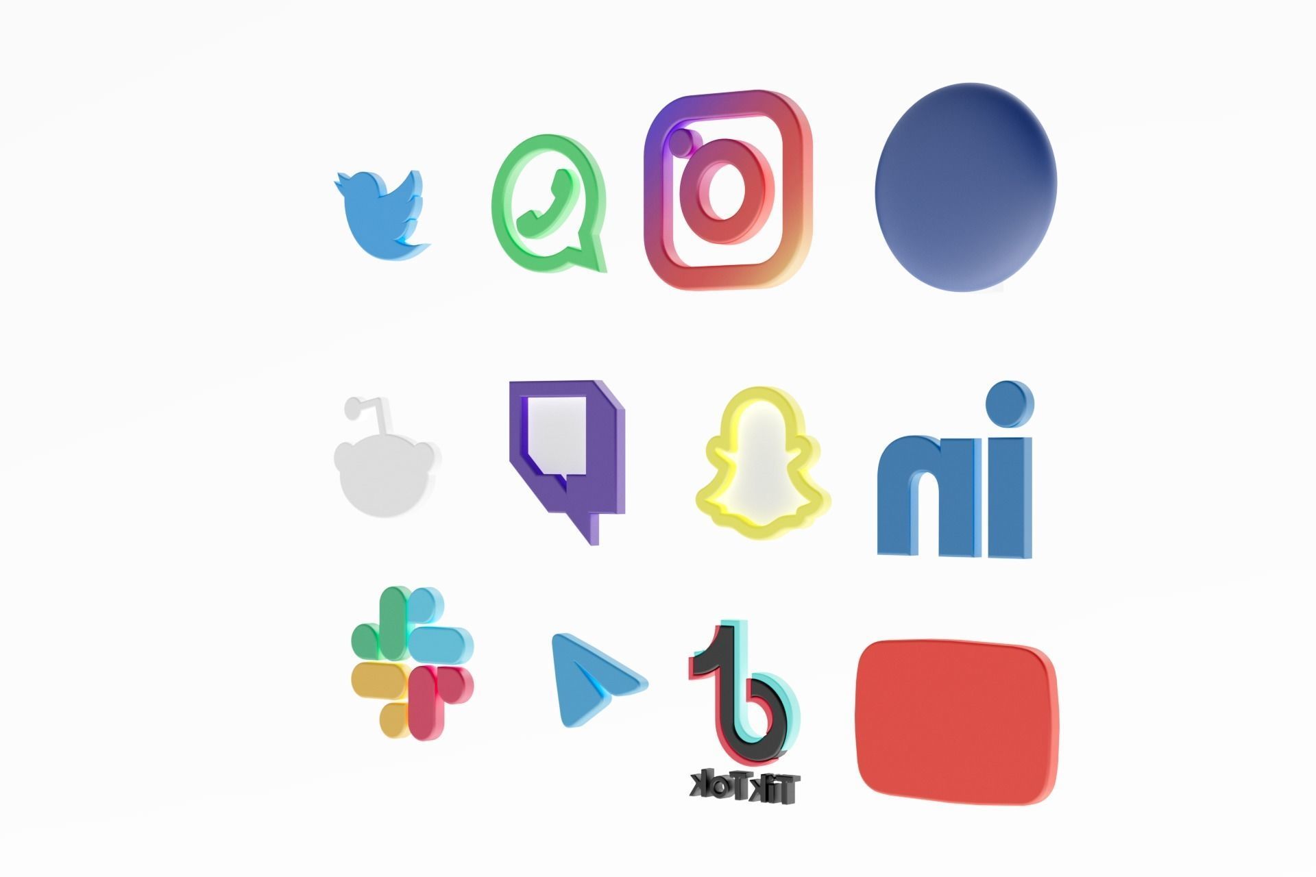 3D Social media icons 3D model_31