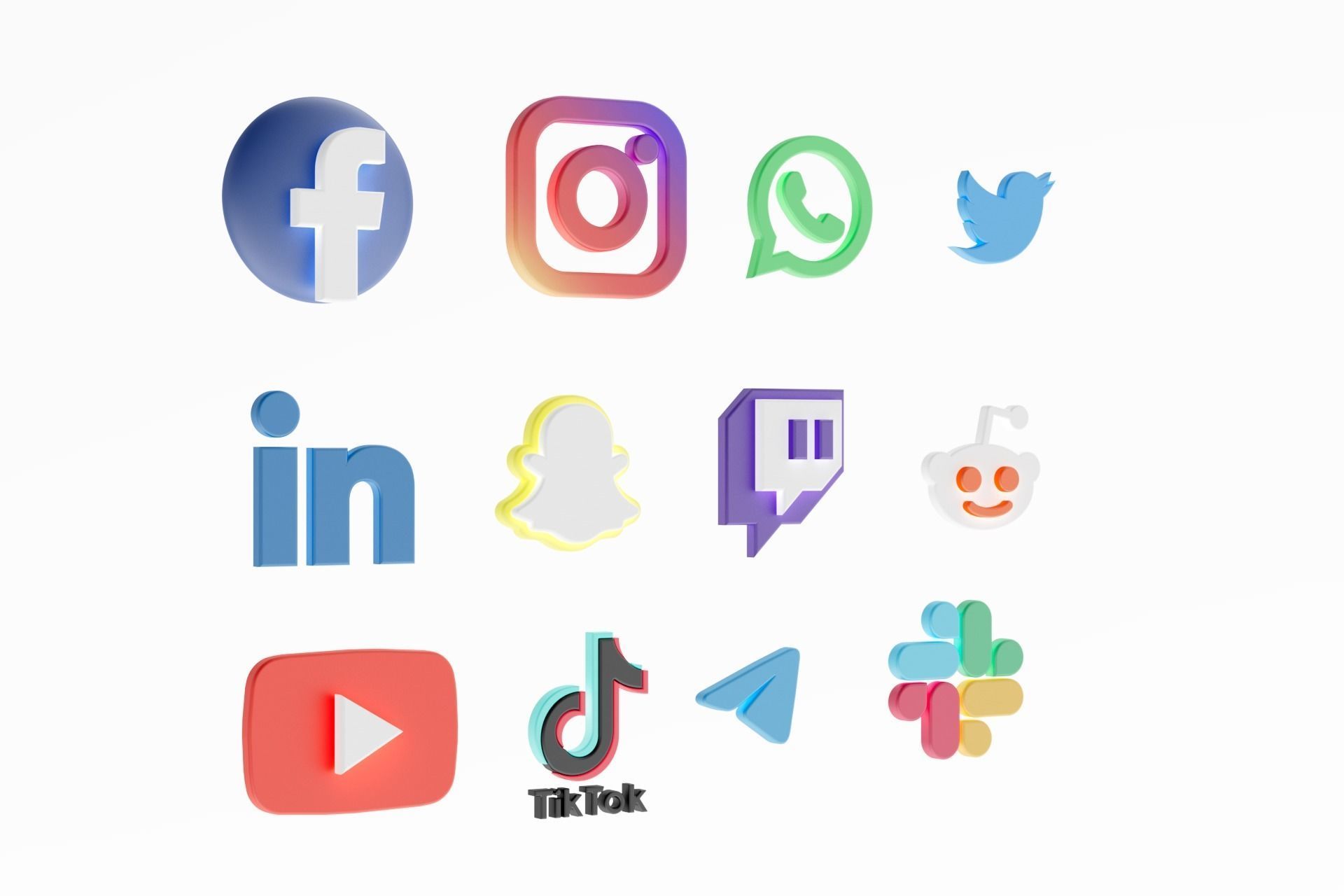3D Social media icons 3D model_13