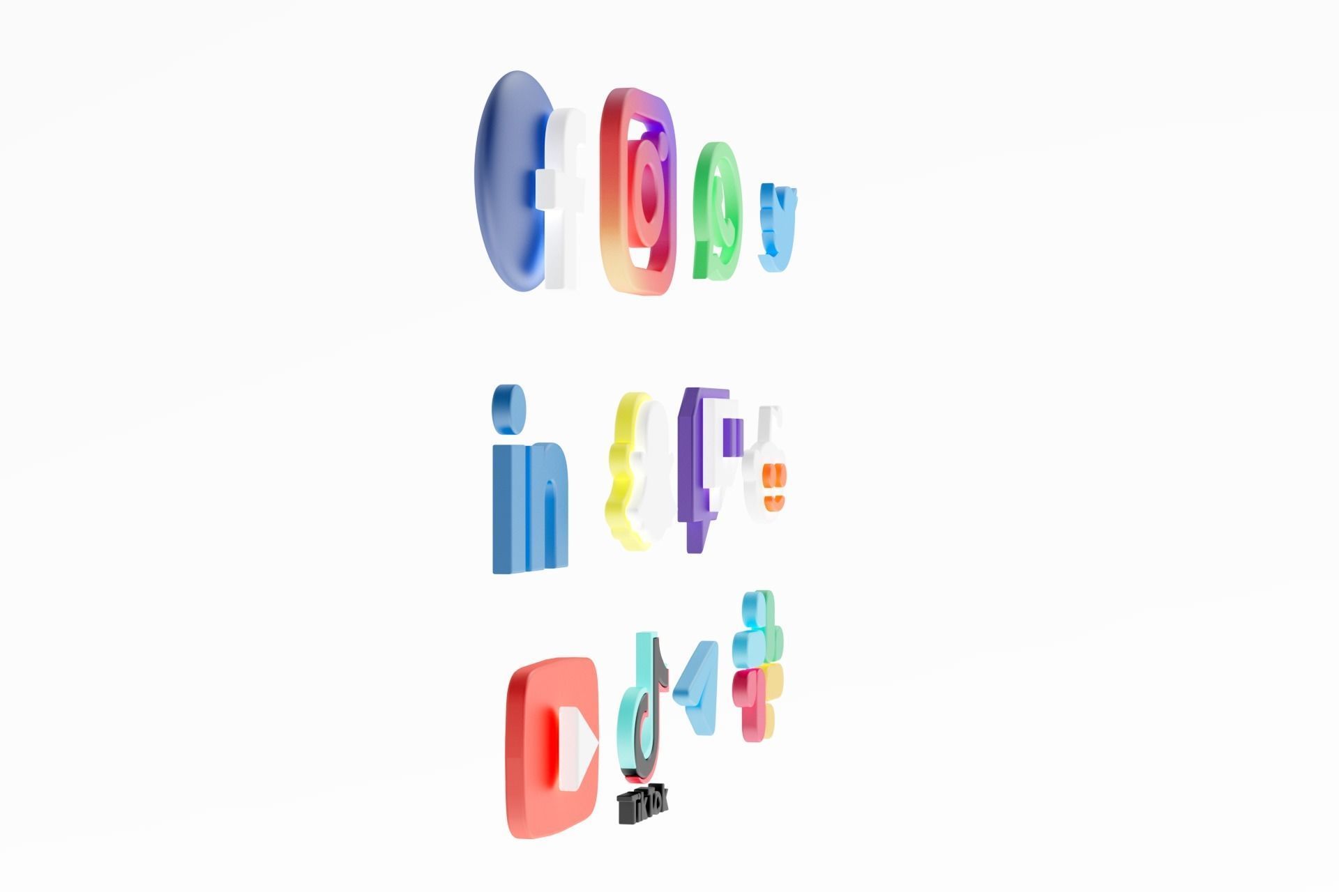 3D Social media icons 3D model_21