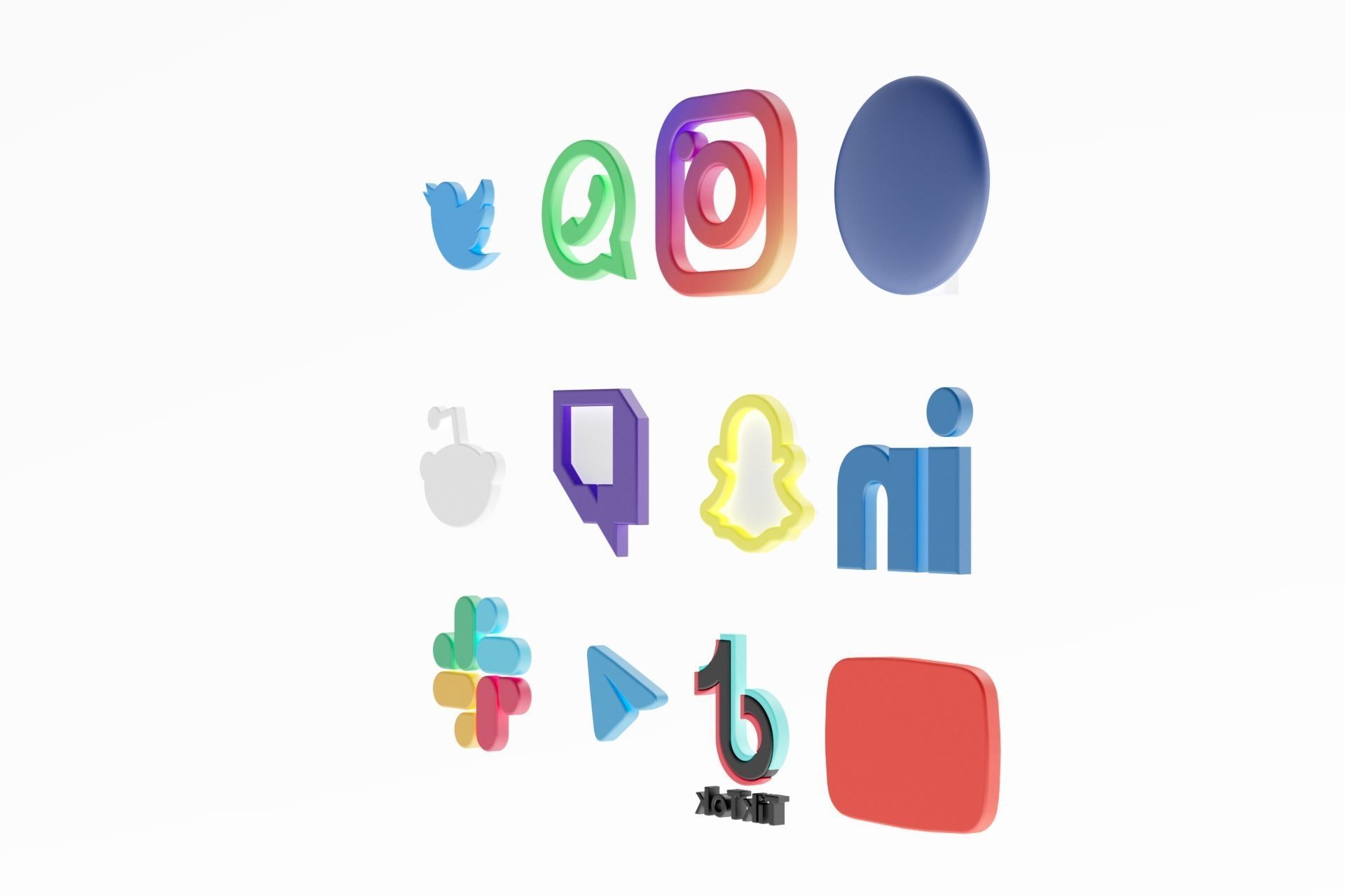 3D Social media icons 3D model_29