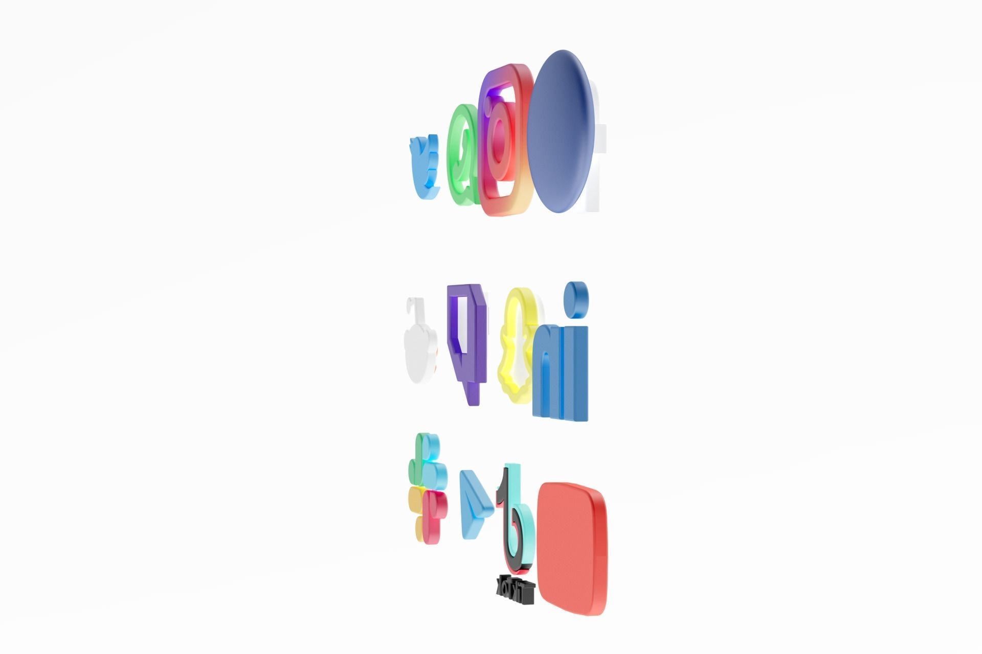 3D Social media icons 3D model_26