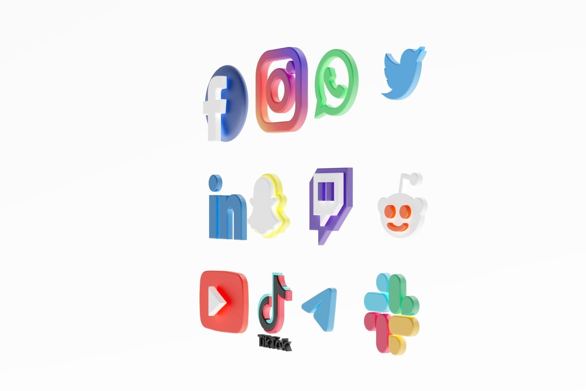 3D Social media icons 3D model_54