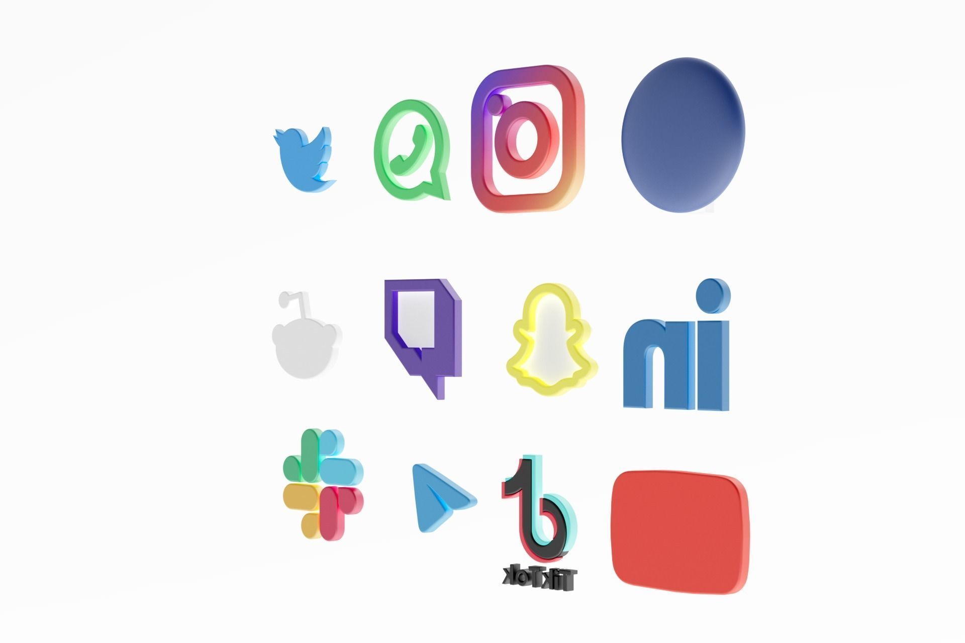 3D Social media icons 3D model_30