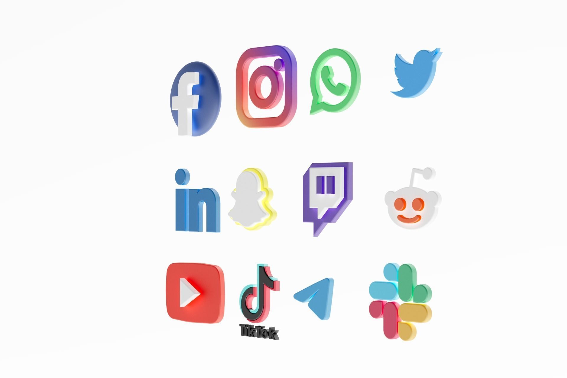 3D Social media icons 3D model_56