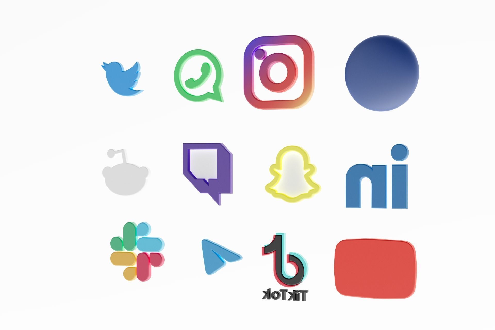 3D Social media icons 3D model_33