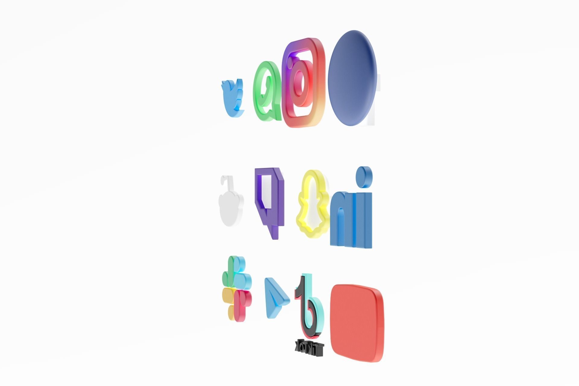 3D Social media icons 3D model_27