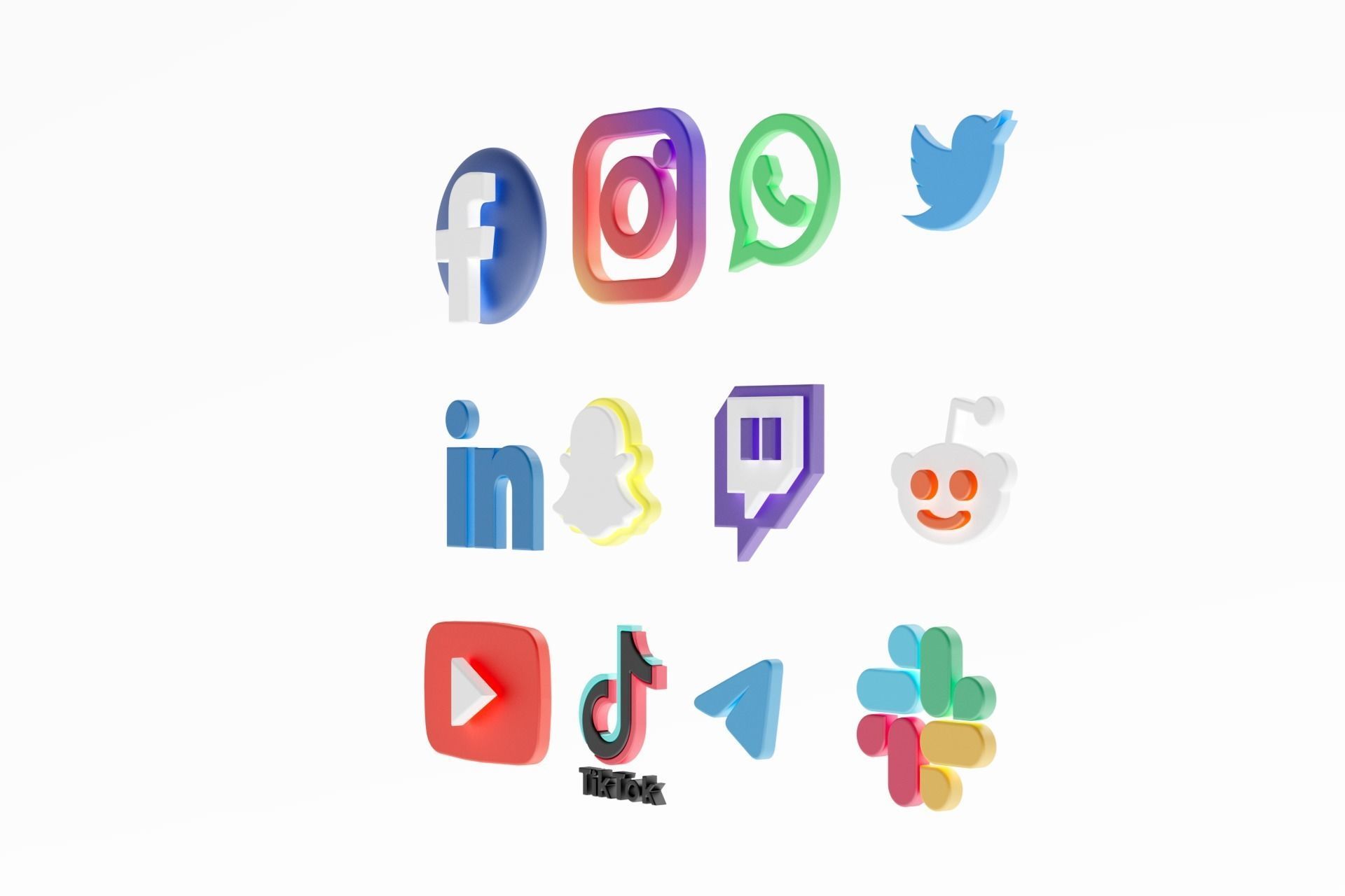3D Social media icons 3D model_55