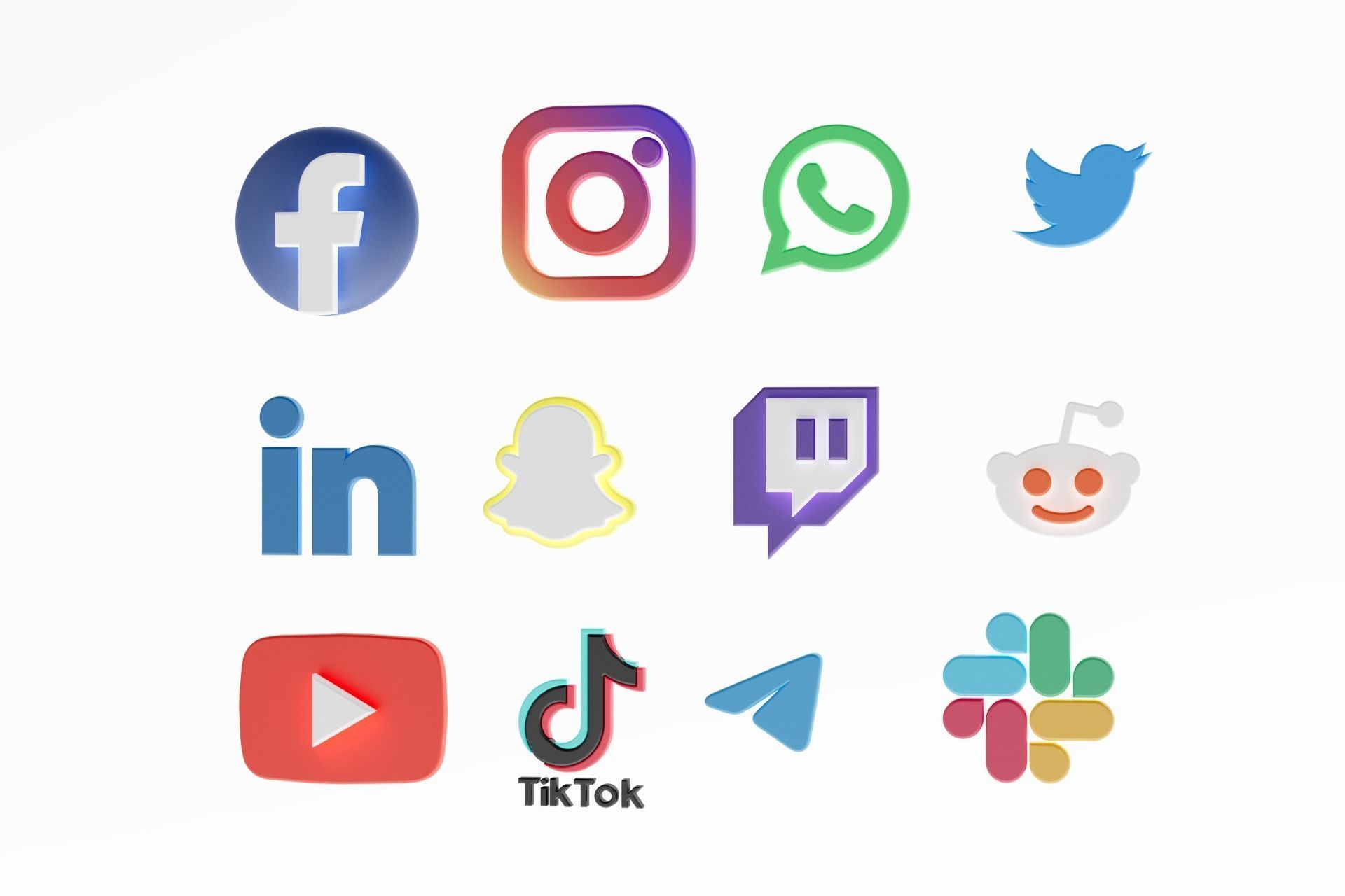 3D Social media icons 3D model_65