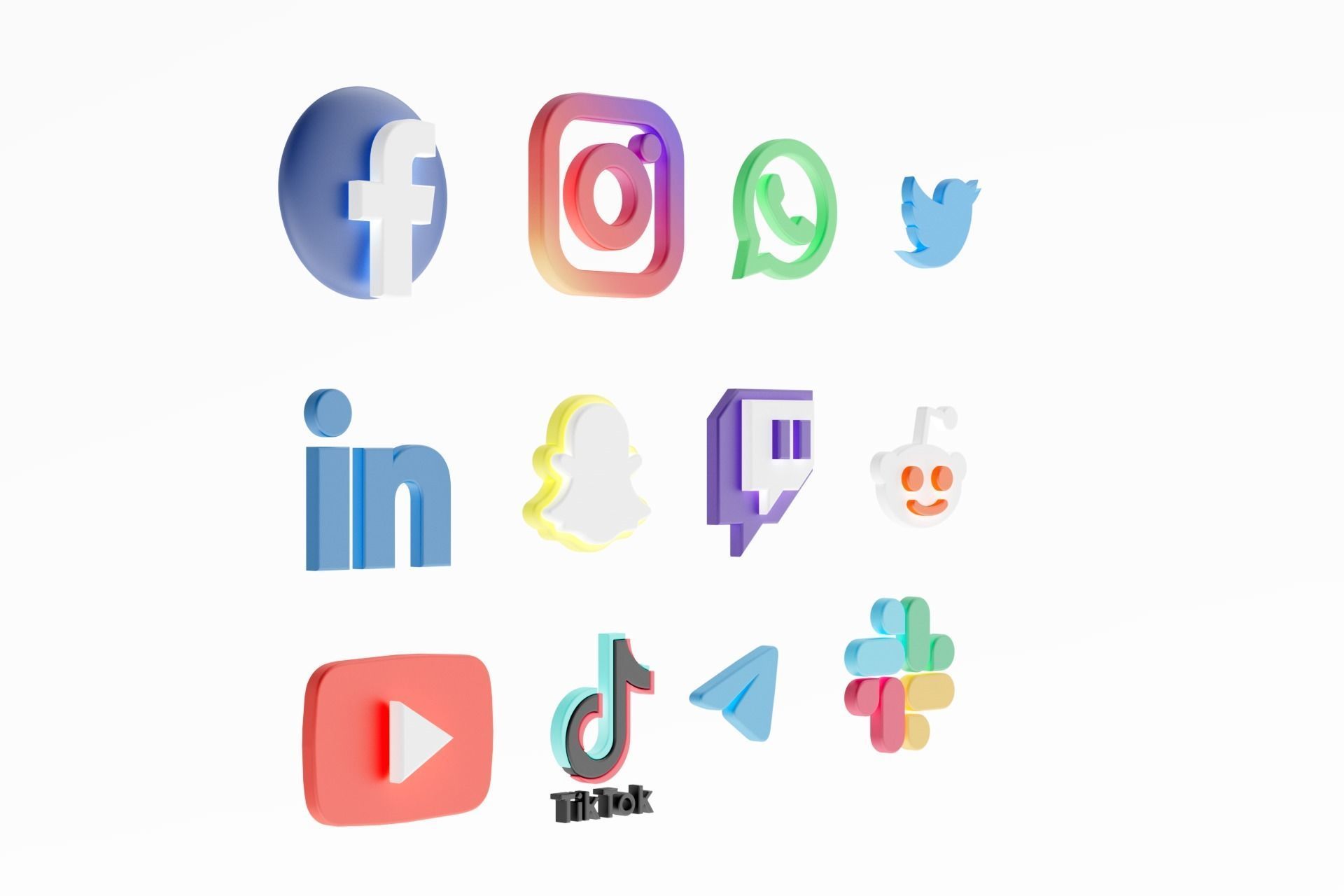 3D Social media icons 3D model_16
