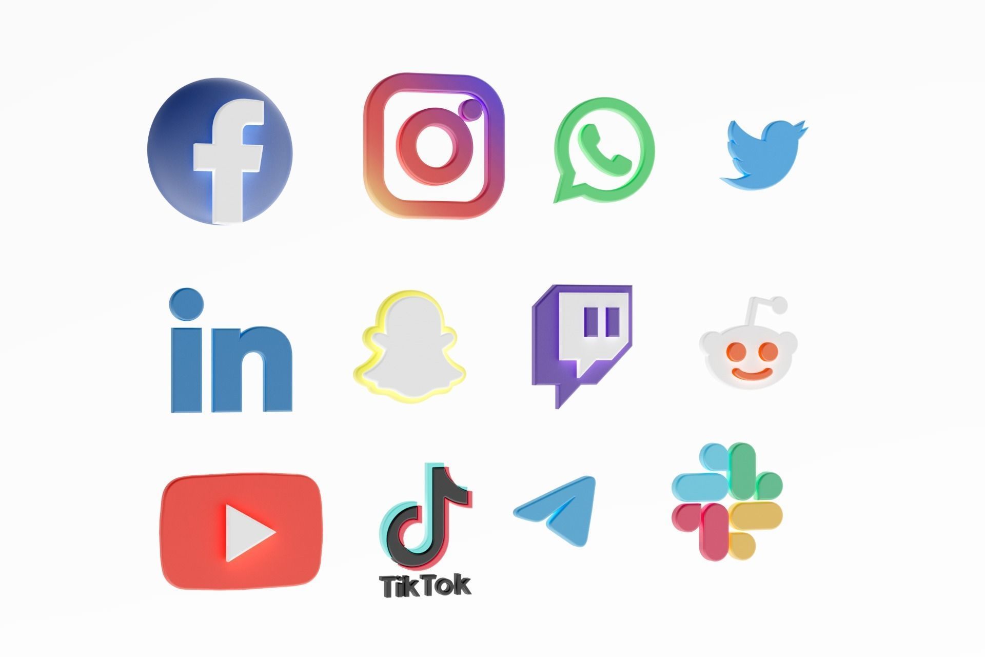 3D Social media icons 3D model_10