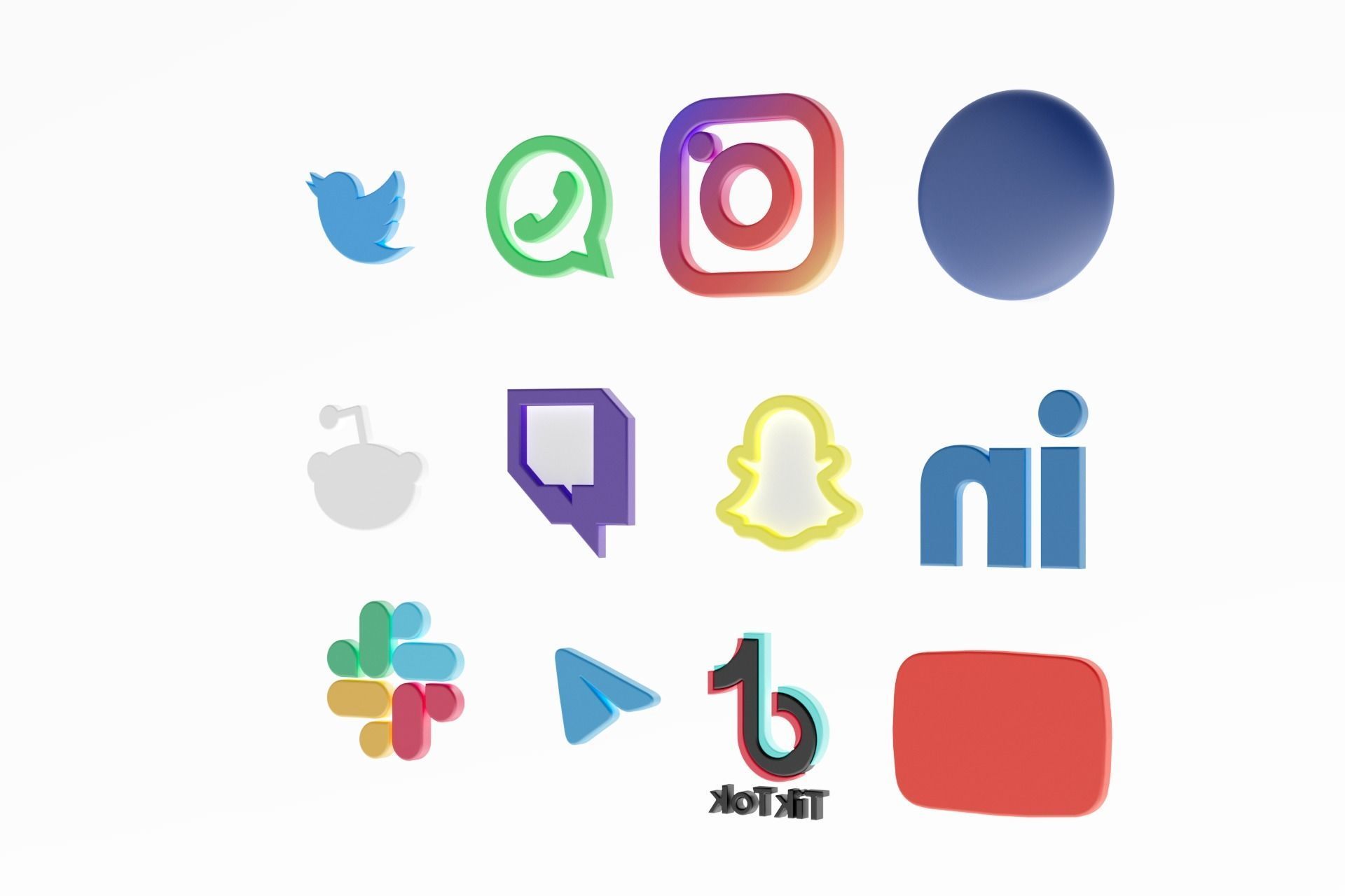 3D Social media icons 3D model_32