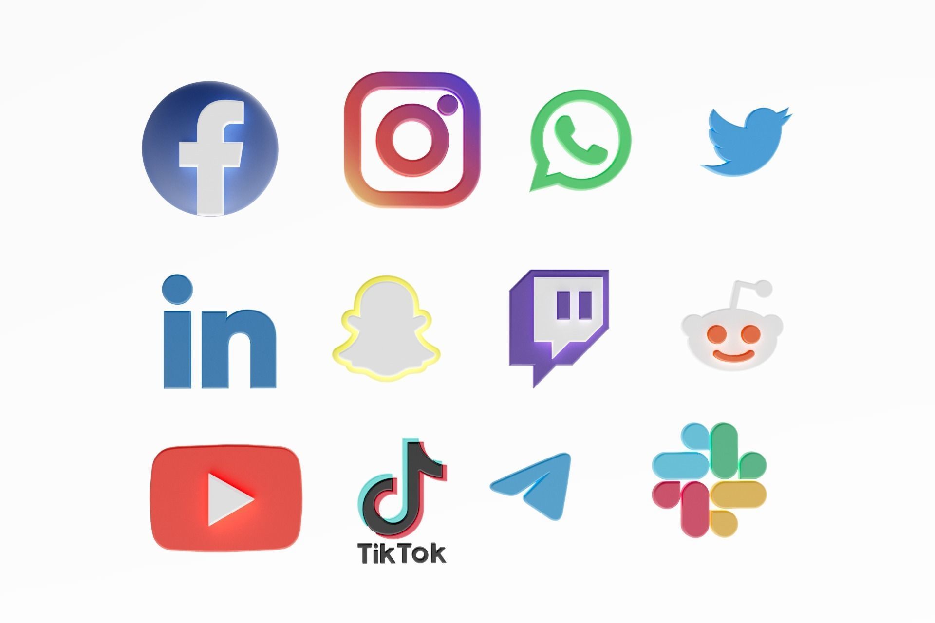3D Social media icons 3D model_5