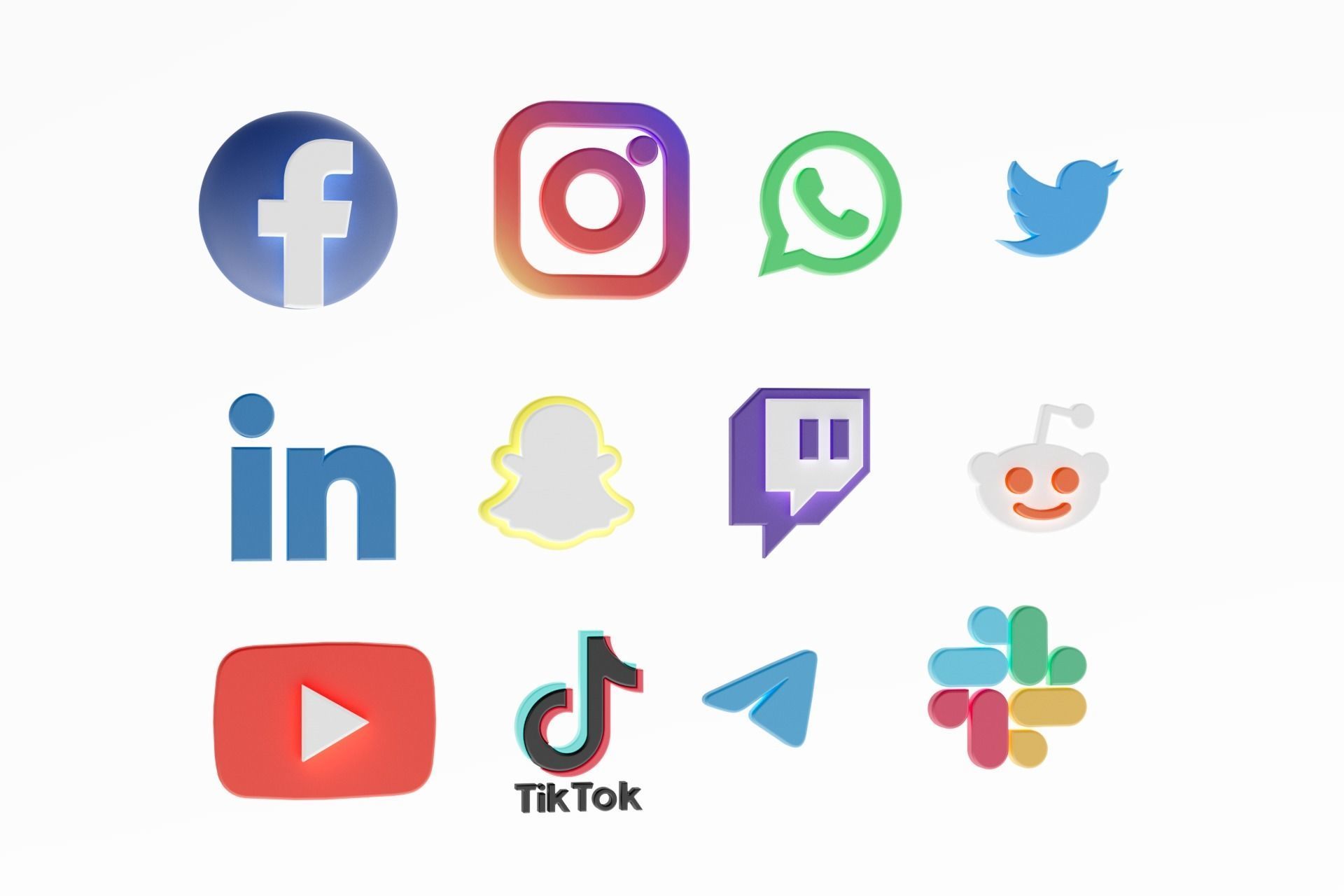 3D Social media icons 3D model_8