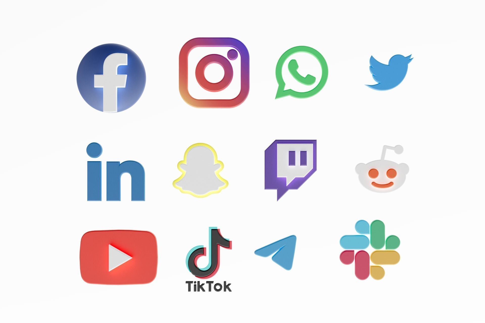3D Social media icons 3D model_71