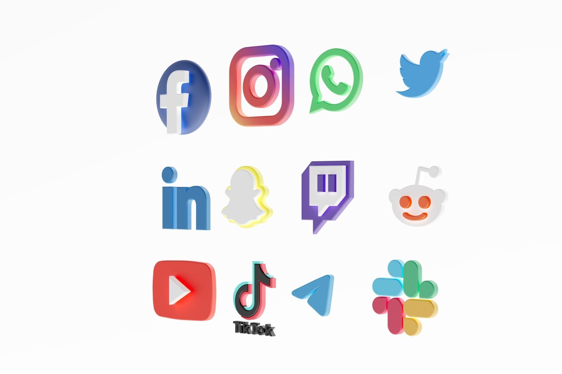 3D Social media icons 3D model_57
