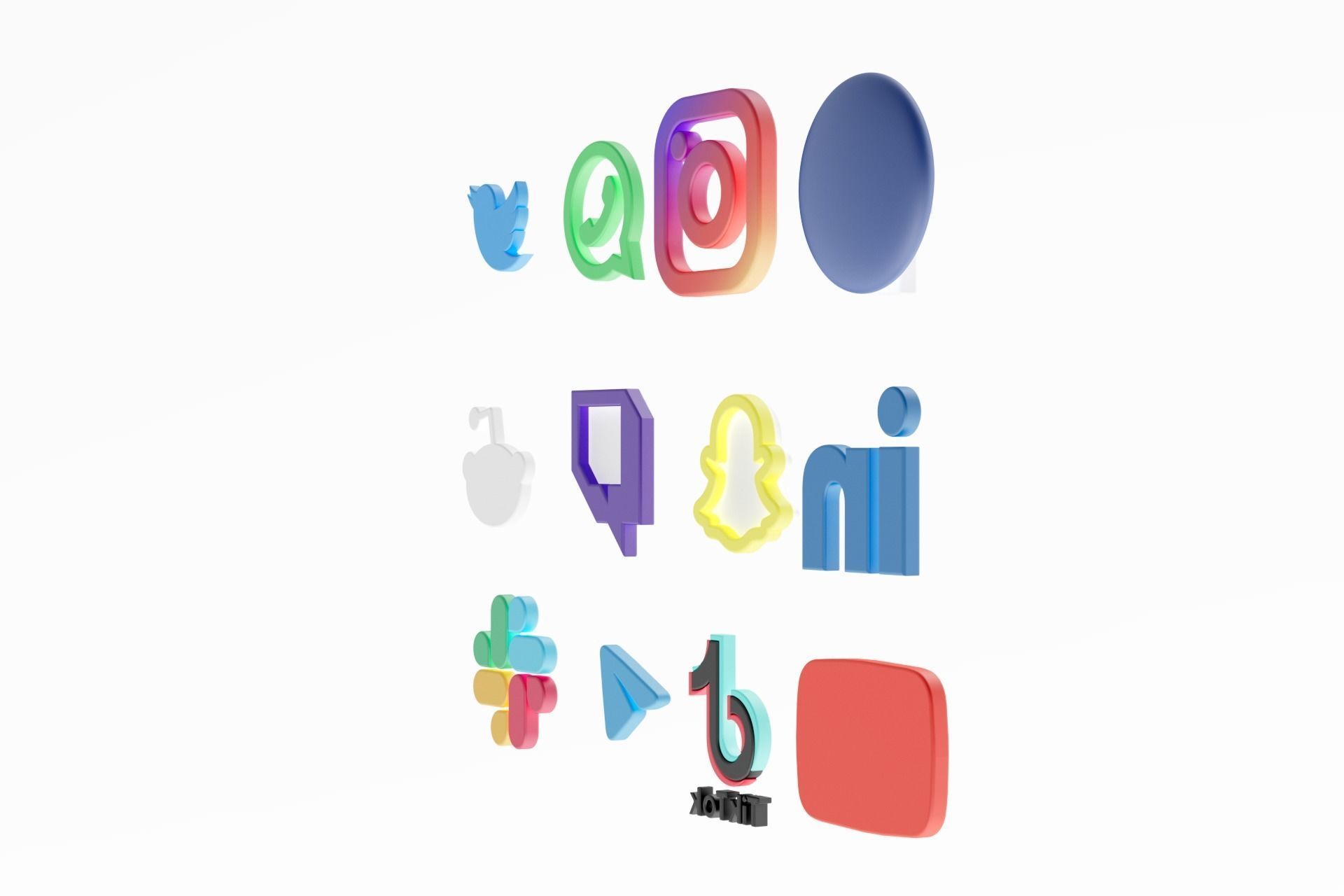 3D Social media icons 3D model_28