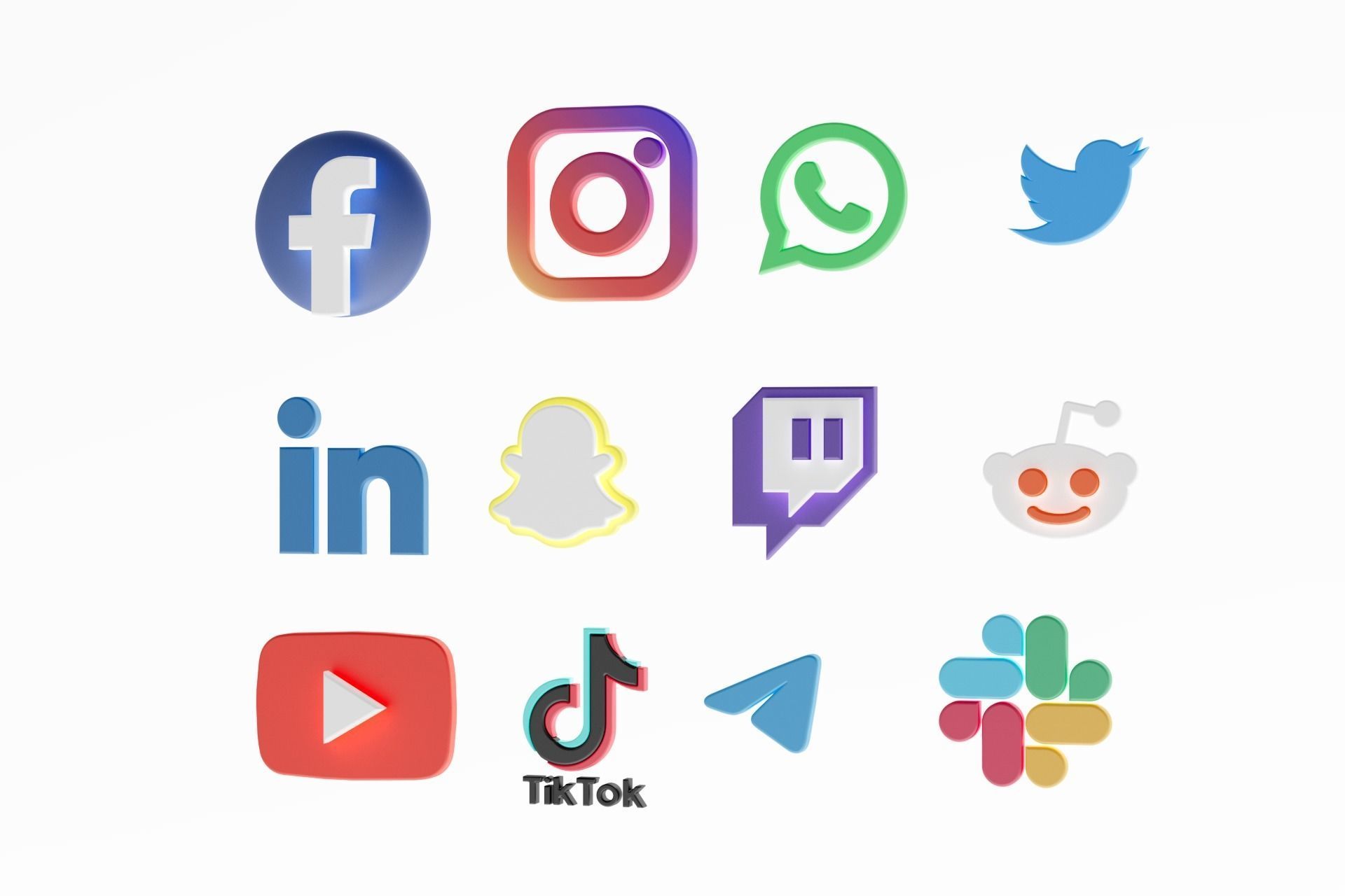 3D Social media icons 3D model_63