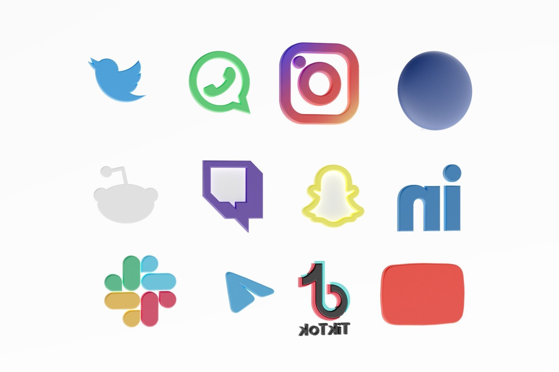 3D Social media icons 3D model_38