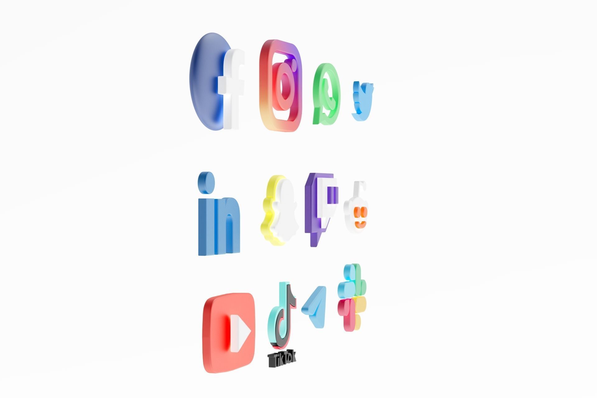 3D Social media icons 3D model_20