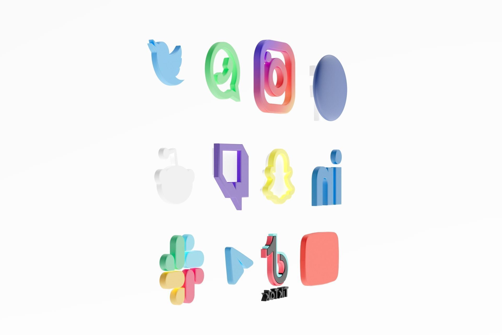 3D Social media icons 3D model_44