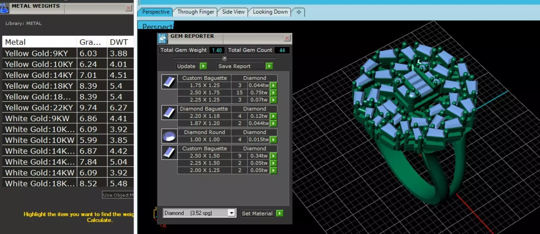 rings diamond 3D print model_0