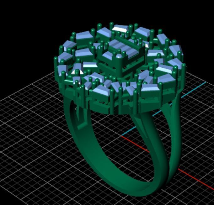 rings diamond 3D print model_3