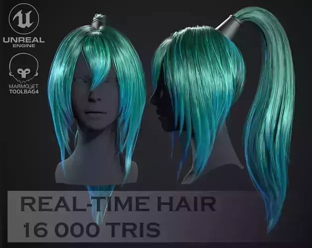 Hairstyle Anime Low-poly 3D model