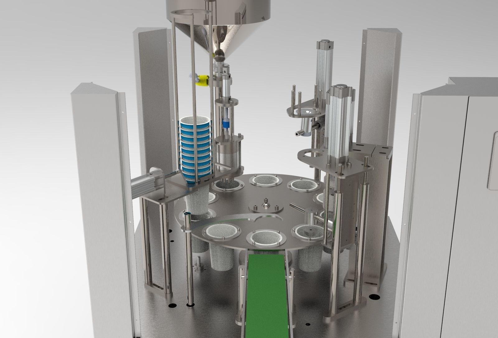 Rotary Liquid Filling Machine For Cups 3D model 3D printable CGTrader