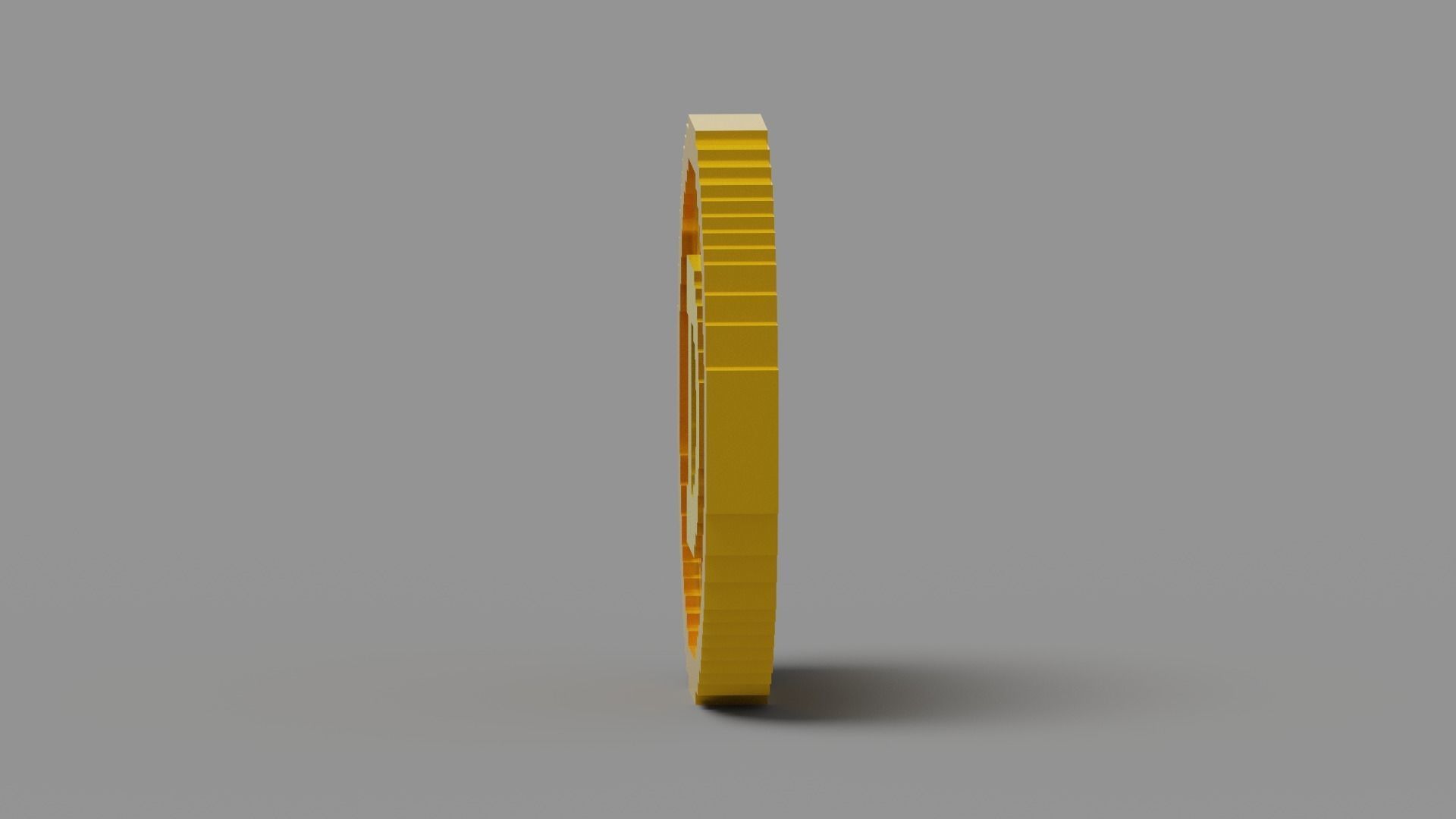 Voxel Dogecoin  Low-poly 3D model_13
