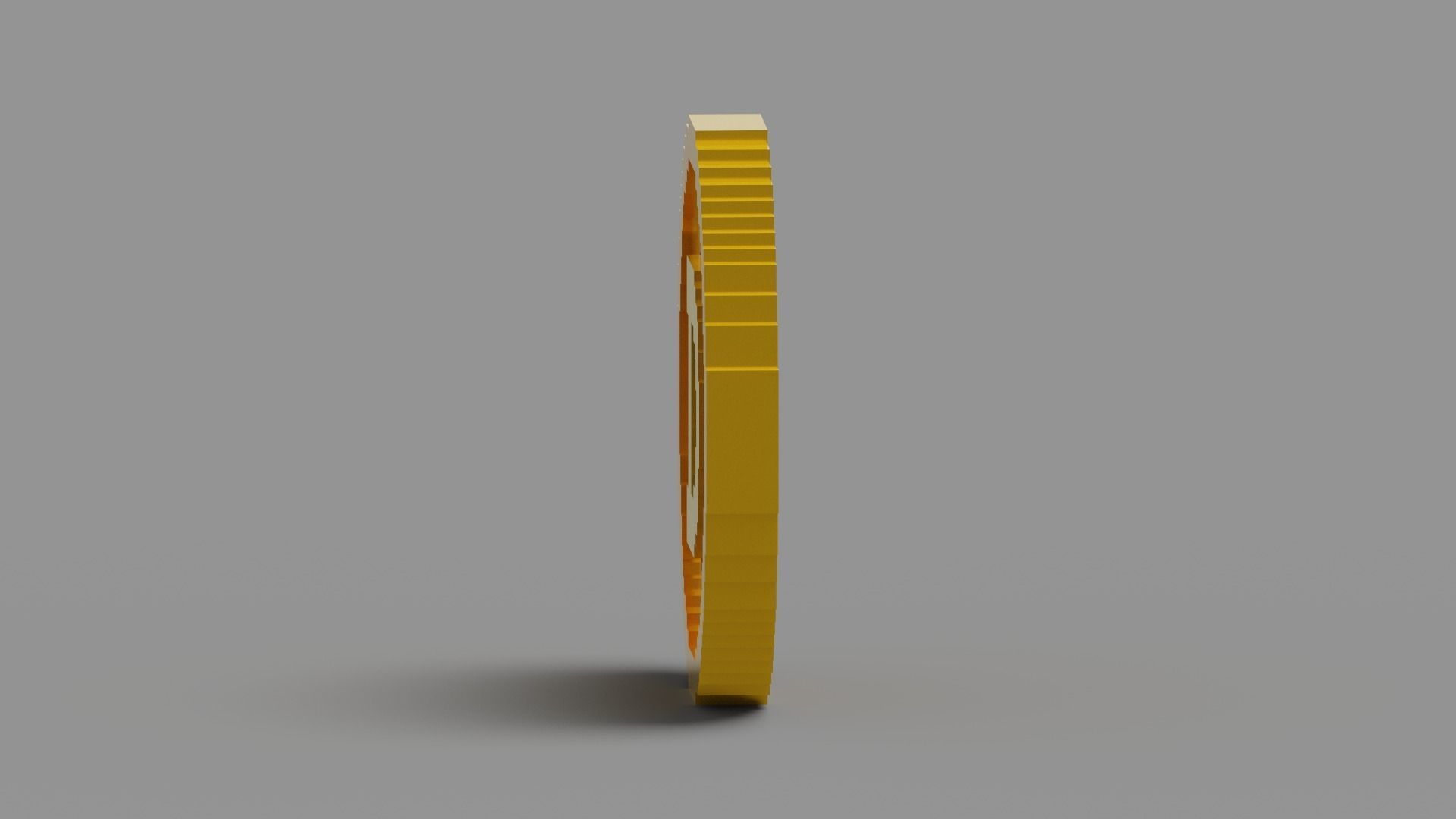 Voxel Dogecoin  Low-poly 3D model_18