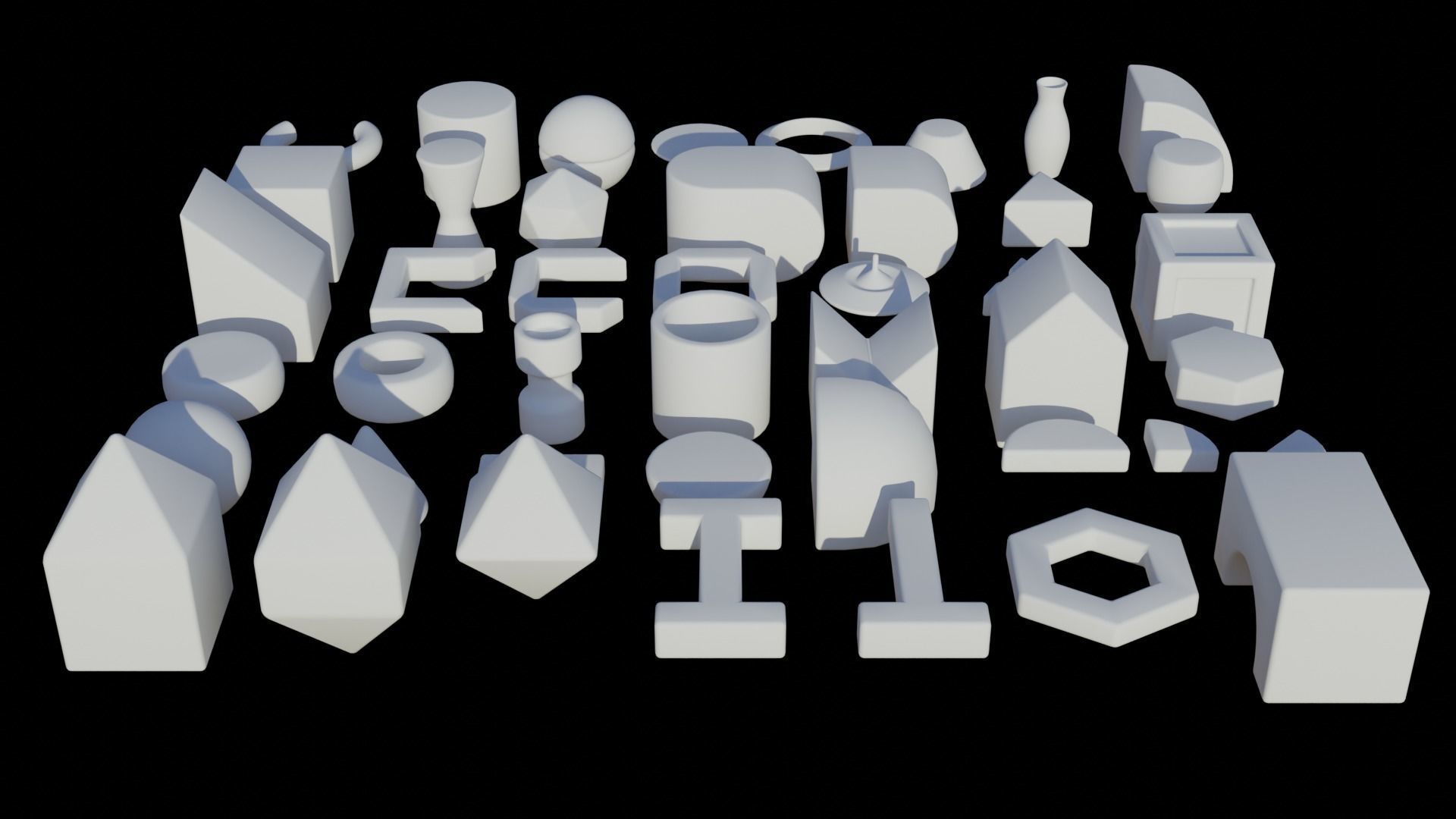 Minimalistic 3d models pack Free 3D model_1
