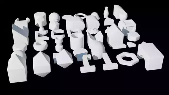 Minimalistic 3d models pack Free 3D model