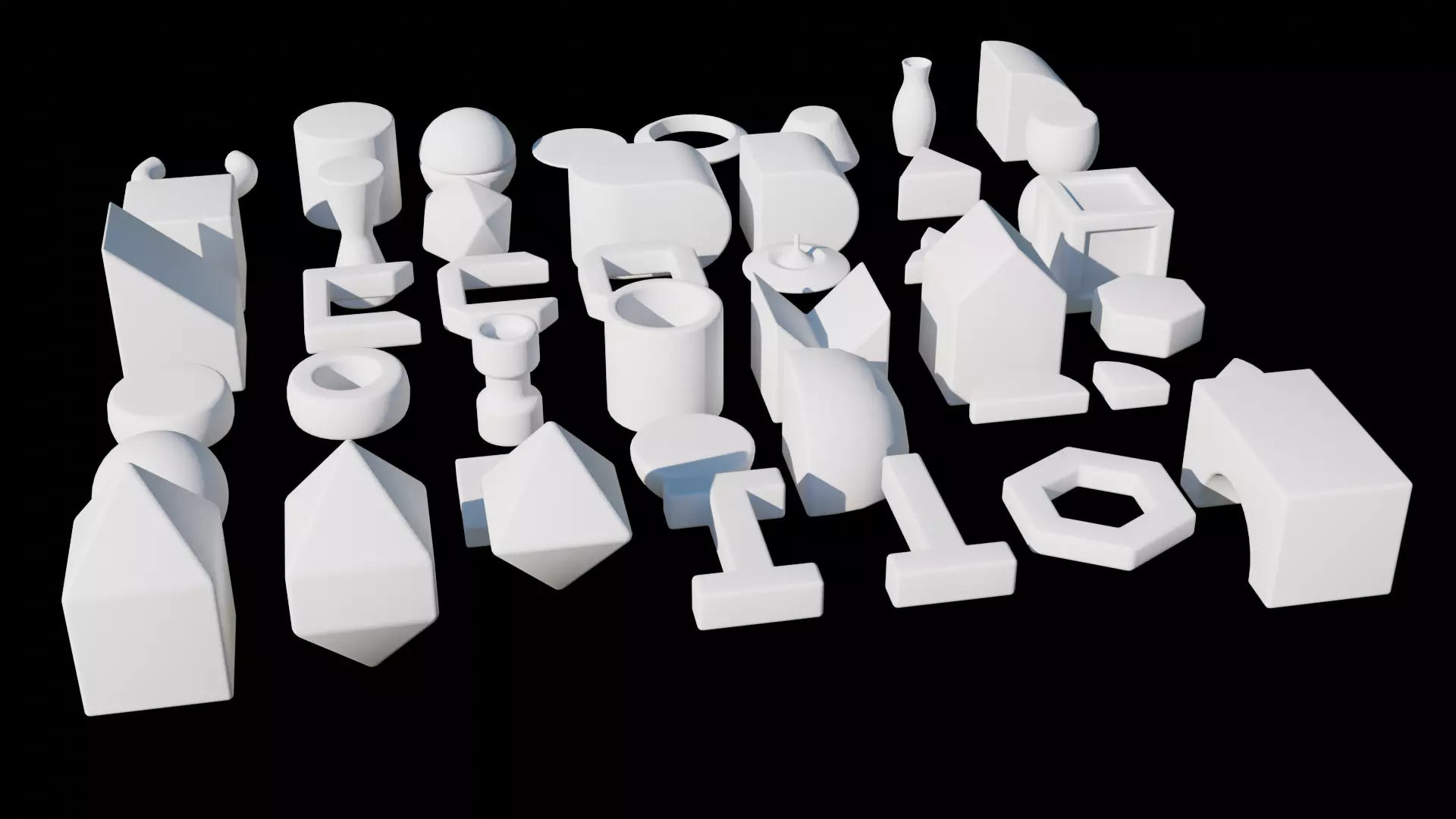 Minimalistic 3d models pack Free 3D model_0