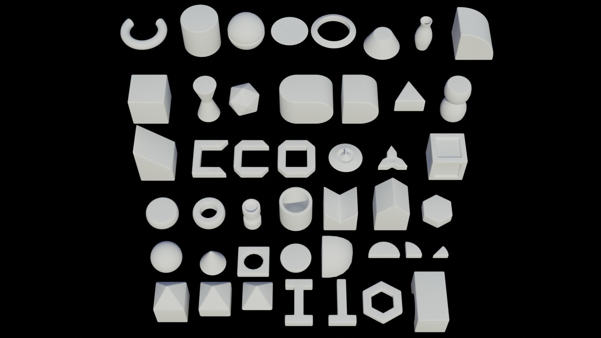 Minimalistic 3d models pack Free 3D model_2