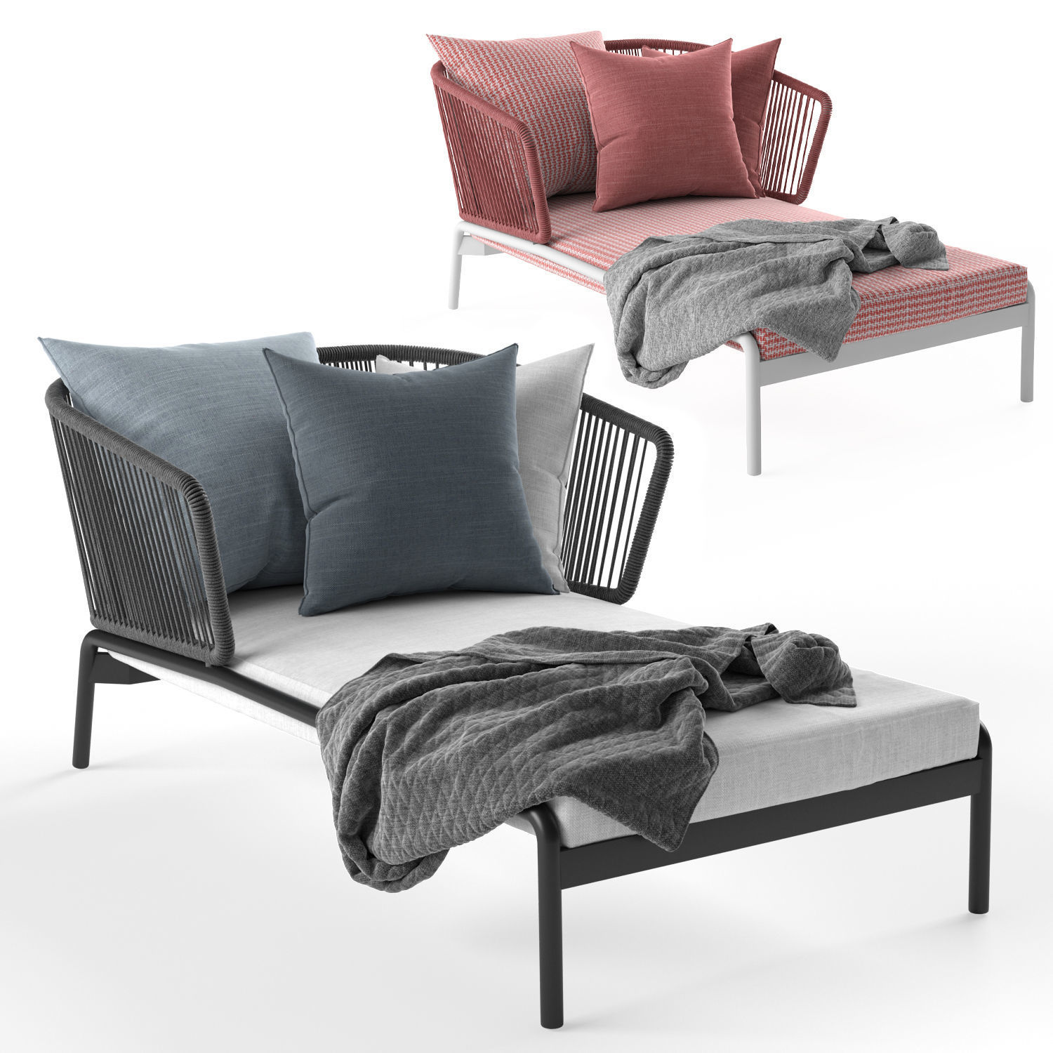 Spool Long Chair 3D model_1