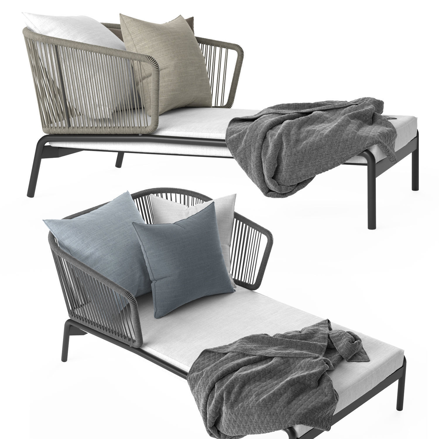 Spool Long Chair 3D model_2