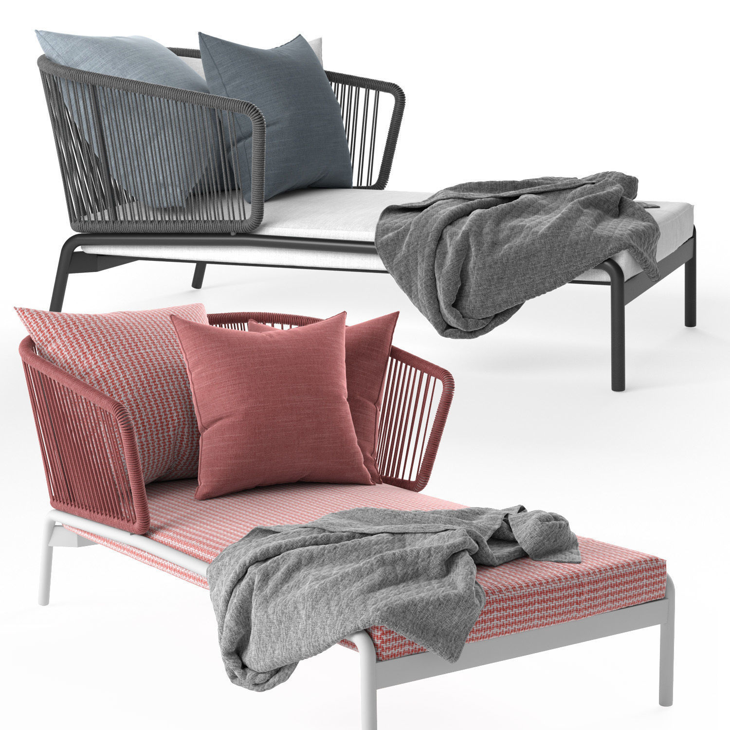 Spool Long Chair 3D model_4