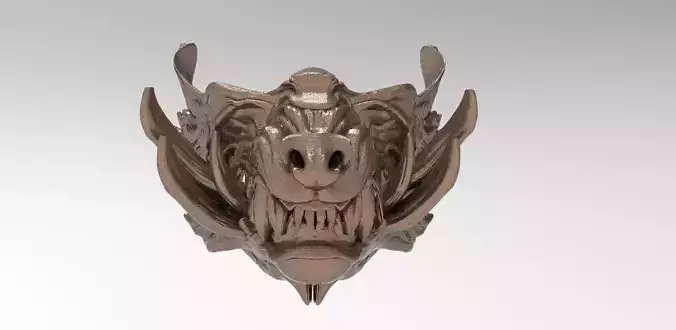 Samurai Wolf Spirit Mask 2 3D model